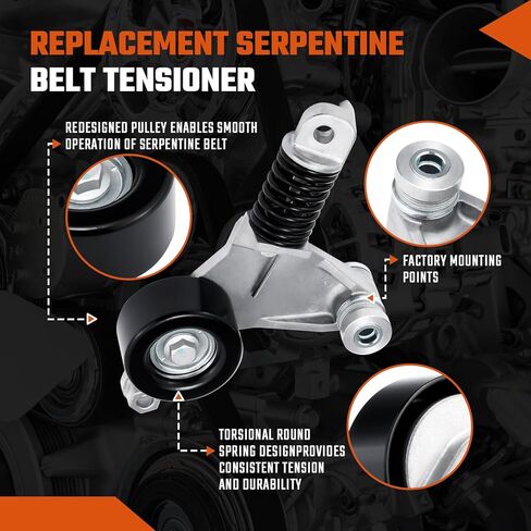 Belt Tensioner Assembly with Pulley Fit for Toyota Camry 2012-2017,Fit for RAV4 2009-2018, Sienna 2011-2013, Fit for Lexus NX300h & Scion tC &Venza 2009-2015, Replace# 1662036010 in Kuwait
