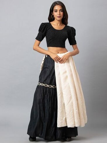 Women's Readymade Shining Lycra Stretchable Round Neck Half Sleeve Blouse in Saudi Arabia