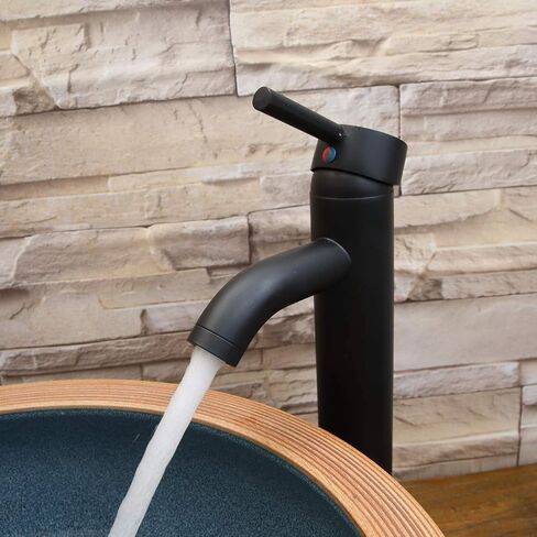 صنبور حمام أسود غير لامع بفتحة واحدة ومقبض واحد مع استنزاف منبثق مع مهوية الفائض، صنبور حمام، حوض سطح السفينة، صنابير تجارية حديثة، خلاط صنبور العرض، خرطوم خالٍ من الرصاص in Kuwait