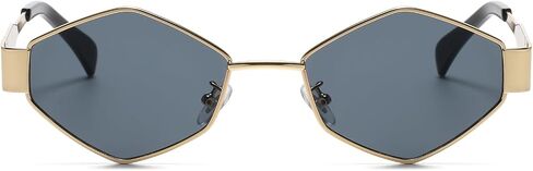 Long Keeper Trendy Hexagonal Sunglasses - Retro Women Men Metal Frame Sunglasses Fashion Small Gold Sun Glasses UV400 in Saudi Arabia