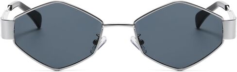 Long Keeper Trendy Hexagonal Sunglasses - Retro Women Men Metal Frame Sunglasses Fashion Small Gold Sun Glasses UV400 in Saudi Arabia