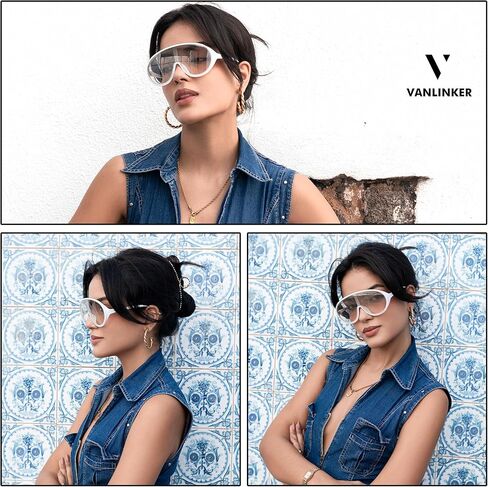 نظارة شمسية VANLINKER Retro Vintage 70s Aviator للنساء العصرية من Sunies VL9834 in Kuwait