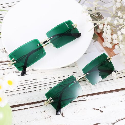 2 Pairs St. Patrick's Day Sunglasses, Irish Green Rectangle Sunglasses Leprechaun Glasses Shamrock Sunglasses for Leprechaun Costume Party Decorations in Saudi Arabia
