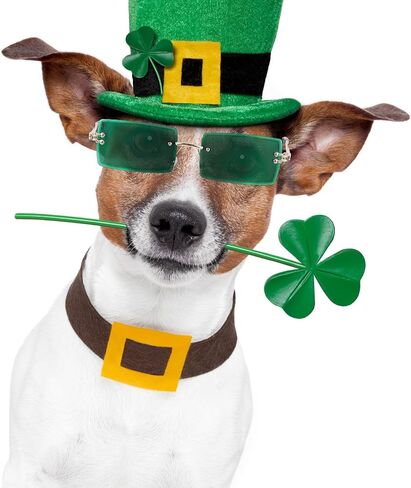 2 Pairs St. Patrick's Day Sunglasses, Irish Green Rectangle Sunglasses Leprechaun Glasses Shamrock Sunglasses for Leprechaun Costume Party Decorations in Saudi Arabia