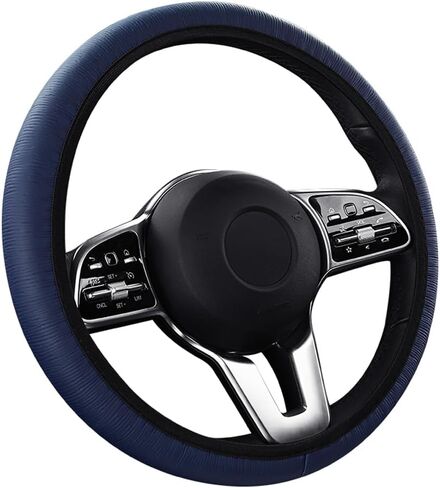 Steering Stripe Style Wheel Cover Faux Leather Anti-Slip Universal Car Steering Wheel Cover Stripe Style for Car Accessories Auto Car Without Inner Ring Beige in Kuwait