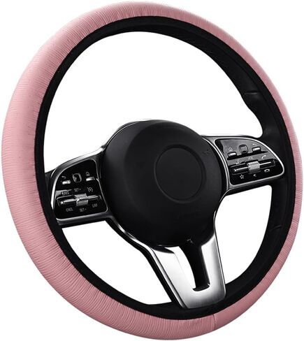 Steering Stripe Style Wheel Cover Faux Leather Anti-Slip Universal Car Steering Wheel Cover Stripe Style for Car Accessories Auto Car Without Inner Ring Beige in Kuwait