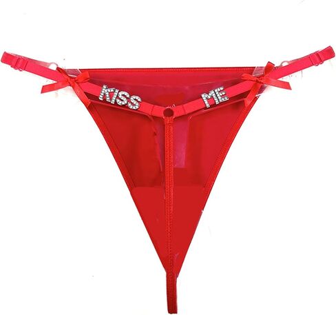 Sexy Rhinestone Letters Thong Panties Jewelry Summer Beach Crystal Chain Thong Adjustable Bikini Thong Festival Rave G String Waist Body Jewelry for Women in Kuwait