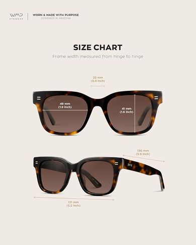 WMP Eyewear - Men's Classic Square Sunglasses, Lightweight Acetate Frame with Polarized Lenses, 100% UV Protection in Kuwait