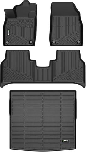 All Weather Floor Mats & Cargo Liner for Volkswagen ID.4 2021-2024 2025. All Weather Protection TPE vw ID4 Full Set Automotive Floor Liners ID 4 Accessories - Black in Saudi Arabia
