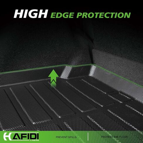 All Weather Floor Mats & Cargo Liner for Volkswagen ID.4 2021-2024 2025. All Weather Protection TPE vw ID4 Full Set Automotive Floor Liners ID 4 Accessories - Black in Saudi Arabia