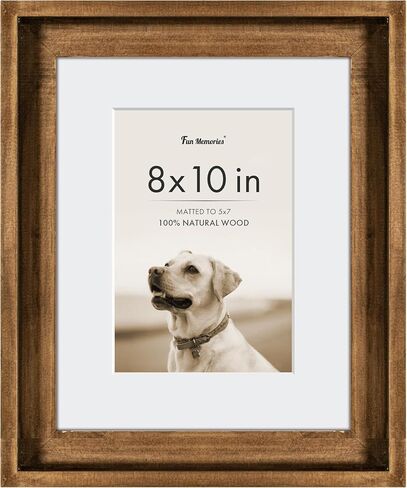 Fun Memories 8x10 Picture Frame, 8x10 inch Photo Frame with 5x7 Removable Mat, High Tempered Glass, Horizontal or Vertical Wall Mounting, Wall Hook Hanging Hardware Included, Wanlut in Kuwait