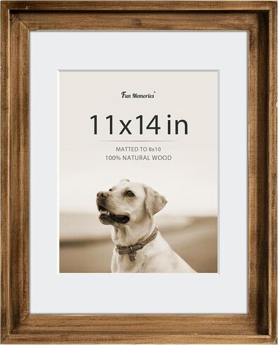 Fun Memories 8x10 Picture Frame, 8x10 inch Photo Frame with 5x7 Removable Mat, High Tempered Glass, Horizontal or Vertical Wall Mounting, Wall Hook Hanging Hardware Included, Wanlut in Kuwait