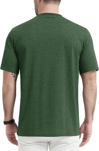 CRYSULLY Men's Henley Shirt Short Sleeve Pocket T-Shirts with 3 Button Shirts Lightweight Fashion Casual Tee Shirt in Kuwait