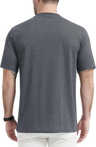 CRYSULLY Men's Henley Shirt Short Sleeve Pocket T-Shirts with 3 Button Shirts Lightweight Fashion Casual Tee Shirt in Kuwait