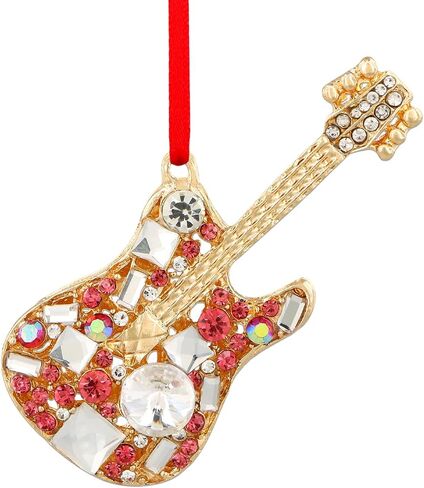 D4DREAM Guitar Christmas Ornament - Guitar Hanging Ornaments for Christmas Tree Metal Guitar Christmas Tree Ornaments Decor Electric Guitar Music Ornaments Blue Guitar Ornament Gifts for Music Lovers in Saudi Arabia