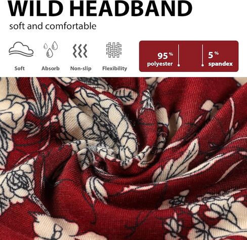 Achiou Wide Headbands for Women Non Slip, Fashion Boho Knotted Hair Bands for Wome's , Cotton Elastic Hair Wrap for Girls Running Sport Yoga,6 Pack in Saudi Arabia