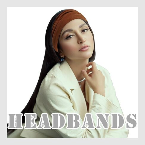FULZTEY Boho Headbands for Women Vintage Elastic Fabric Printed Hair Bands Workout Wide Knot Sweatbands Soft Cotton Headwraps Yoga Running Hair Accessories for Women Girls 4Pcs in Kuwait