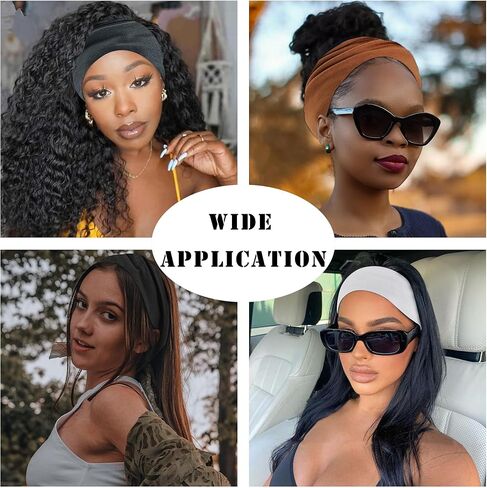 FULZTEY Boho Headbands for Women Vintage Elastic Fabric Printed Hair Bands Workout Wide Knot Sweatbands Soft Cotton Headwraps Yoga Running Hair Accessories for Women Girls 4Pcs in Kuwait