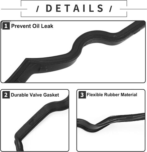 Motoforti Valve Cover Gasket, Cylinder Head Valve Seal Gasket, for Subaru BAJA Turbo 2005-2009, Rubber, with Spark Plug Seals, No.13293AA051 Black, 1 Set in Saudi Arabia