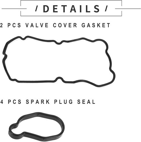 Motoforti Valve Cover Gasket, Cylinder Head Valve Seal Gasket, for Subaru BAJA Turbo 2005-2009, Rubber, with Spark Plug Seals, No.13293AA051 Black, 1 Set in Saudi Arabia