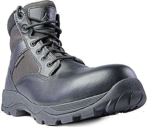 Men’s Tactical Waterproof Composite Toe Boots Max Pro Mid 6" with Zipper - Oil & Slip Resistant Black Leather Boots in Kuwait