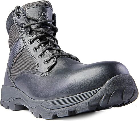 Men’s Tactical Waterproof Composite Toe Boots Max Pro Mid 6" with Zipper - Oil & Slip Resistant Black Leather Boots in Kuwait
