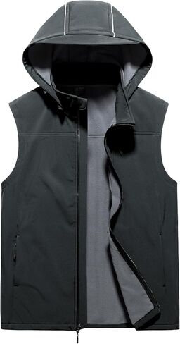 Men's Golf Vest Windproof Softshell Vest Running Outerwear Fleece Lined Sleeveless Jacket for Hiking Travel in Kuwait