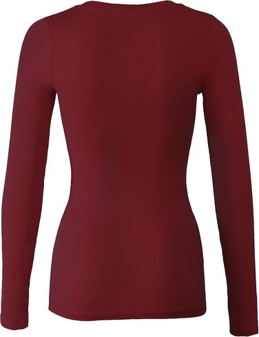 Bozzolo Women's Basic V-Neck Warm Soft Stretchy Long Sleeves T Shirt in Kuwait
