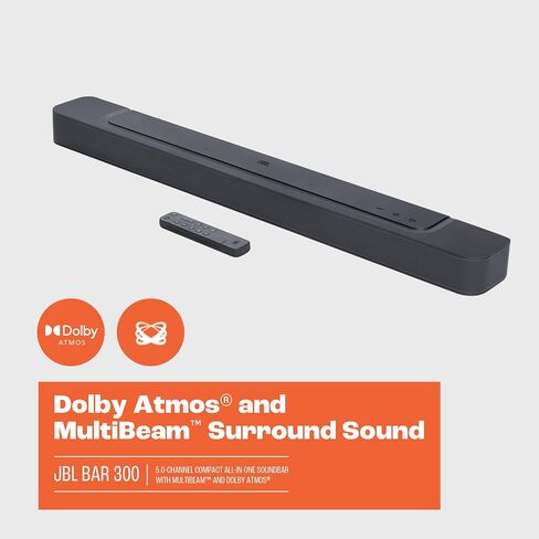 JBL BAR 300 PRO 5.0 Soundbar Bundle with 2m 8K Ultra High Speed HDMI Cable in Saudi Arabia