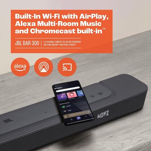 JBL BAR 300 PRO 5.0 Soundbar Bundle with 2m 8K Ultra High Speed HDMI Cable in Saudi Arabia