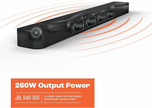 JBL BAR 300 PRO 5.0 Soundbar Bundle with 2m 8K Ultra High Speed HDMI Cable in Saudi Arabia