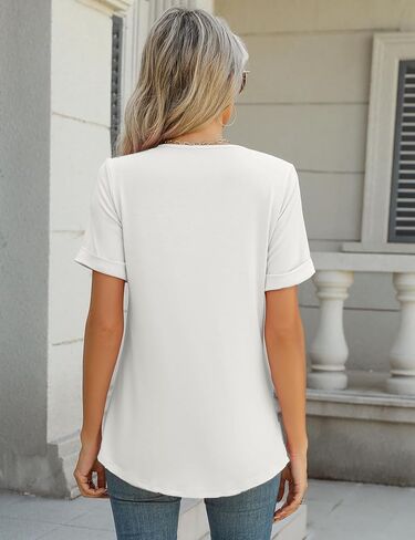 Rapbin T Shirts for Women Short Sleeve V Neck Tshirts Loose Fit Lightweight Soft Casual Summer Spring Tee Tops in Saudi Arabia