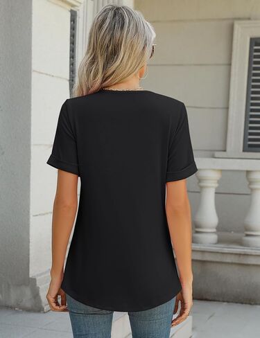 Rapbin T Shirts for Women Short Sleeve V Neck Tshirts Loose Fit Lightweight Soft Casual Summer Spring Tee Tops in Saudi Arabia