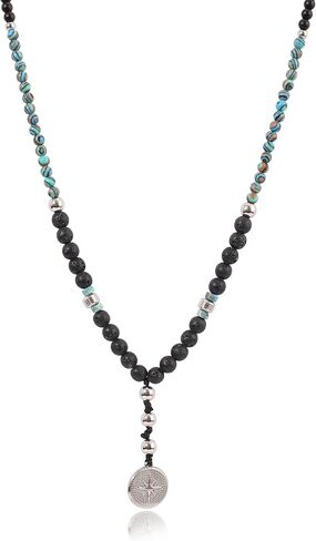 Bohemian Beaded Necklace for Men Pendant with Natural Stone Men's Crystal Necklace Protection Jewelry Gifts for Men in Saudi Arabia