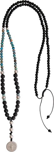 Bohemian Beaded Necklace for Men Pendant with Natural Stone Men's Crystal Necklace Protection Jewelry Gifts for Men in Saudi Arabia