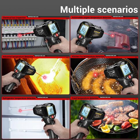 ANENG Infrared Thermometer,Digital Non Contact Laser Temperature Gun, for Industrial,Meat,Pizza Oven,Reptile,BBQ,Refrigerator,Kitchen,with Backlit LCD,-58°F~1112°F(-50°C~600°C)&B15 Voltage Tester in Saudi Arabia