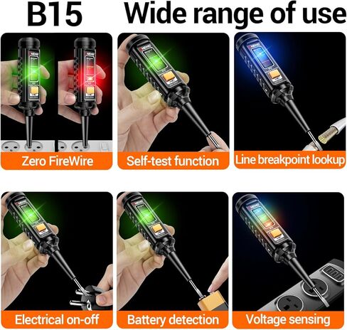ANENG Infrared Thermometer,Digital Non Contact Laser Temperature Gun, for Industrial,Meat,Pizza Oven,Reptile,BBQ,Refrigerator,Kitchen,with Backlit LCD,-58°F~1112°F(-50°C~600°C)&B15 Voltage Tester in Saudi Arabia