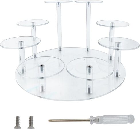 YXQ Acrylic Display Stand For Figures, 8-Tier Acrylic Display Risers For Collectibles, Acrylic Cupcakes Stand, Acrylic Showcase Stand for Pastry Candy Display, Clear in Saudi Arabia