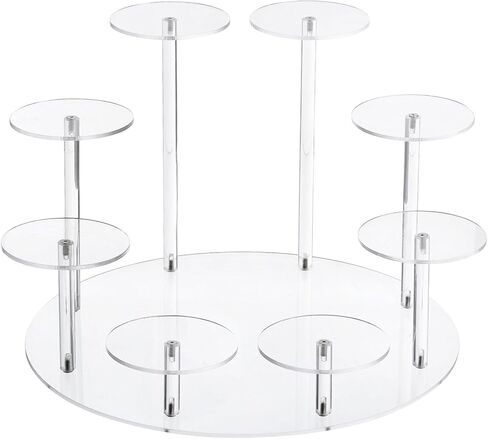YXQ Acrylic Display Stand For Figures, 8-Tier Acrylic Display Risers For Collectibles, Acrylic Cupcakes Stand, Acrylic Showcase Stand for Pastry Candy Display, Clear in Saudi Arabia