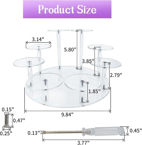 YXQ Acrylic Display Stand For Figures, 8-Tier Acrylic Display Risers For Collectibles, Acrylic Cupcakes Stand, Acrylic Showcase Stand for Pastry Candy Display, Clear in Saudi Arabia