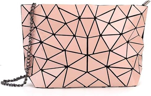 Geometric Lattice Luminous Purse Chain Crossbody Clutch Purses Tote Handbags Holographic for Women in Kuwait