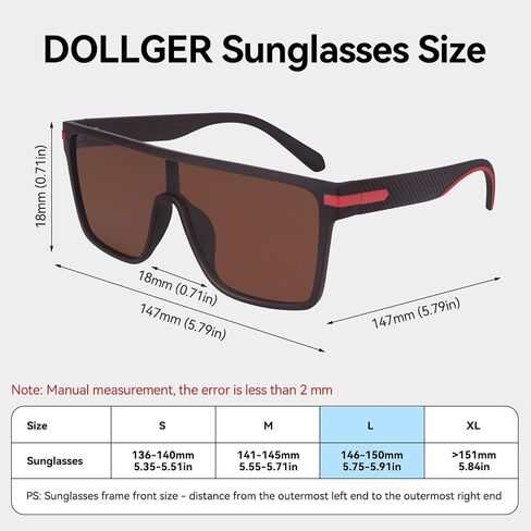 Dollger Oversized Flat Top Sunglasses for Men Women, Fashion Big Square Shades Trendy Shield Sunnies UV Protection in Saudi Arabia