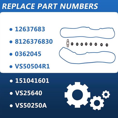 VS50504R1 12637683 مجموعة حشية غطاء الصمام مناسبة لسيارة شيفروليه سيلفرادو أفالانش كامارو إكسبريس تاهو جي إم سي سافانا يوكون هامر كاديلاك إسكاليد Cts 4.8L 5.3L 6.0L 8126376830 0362045 in Kuwait