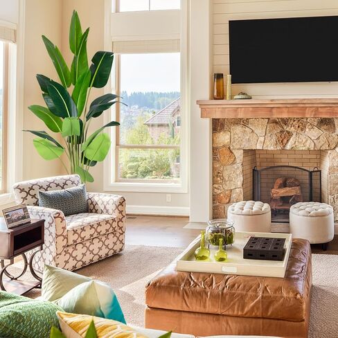 نبات طائر الجنة الاصطناعي بطول 7 أقدام شجرة نخيل استوائية وهمية مع 17 جذعًا من أشجار أوراق الموز الصناعية في وعاء للمنزل الداخلي والخارجي والمكتب الحديث هدية الترحيب بالمنزل الجديد (قطعة واحدة) in Kuwait