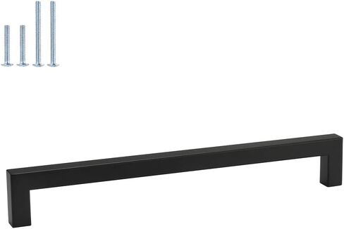 homdiy 15 Pack Black Cabinet Pulls Square Kitchen Cabinet Handles - Black Cabinet Handles Matte Black Drawer Pulls Modern Black Handles for Kitchen Cabinets, 5'' Hole Centers in Kuwait