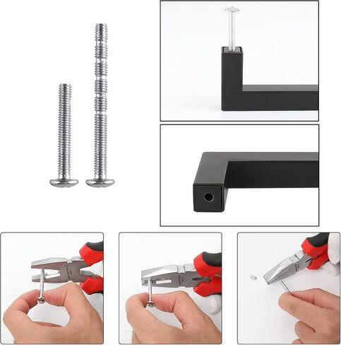 homdiy 15 Pack Black Cabinet Pulls Square Kitchen Cabinet Handles - Black Cabinet Handles Matte Black Drawer Pulls Modern Black Handles for Kitchen Cabinets, 5'' Hole Centers in Kuwait