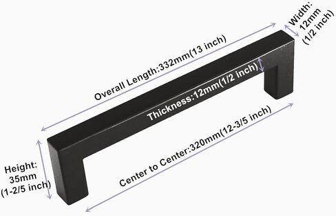 homdiy 15 Pack Black Cabinet Pulls Square Kitchen Cabinet Handles - Black Cabinet Handles Matte Black Drawer Pulls Modern Black Handles for Kitchen Cabinets, 5'' Hole Centers in Kuwait