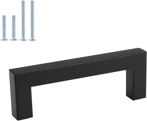 homdiy 15 Pack Black Cabinet Pulls Square Kitchen Cabinet Handles - Black Cabinet Handles Matte Black Drawer Pulls Modern Black Handles for Kitchen Cabinets, 5'' Hole Centers in Kuwait