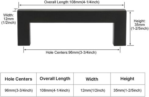 homdiy 15 Pack Black Cabinet Pulls Square Kitchen Cabinet Handles - Black Cabinet Handles Matte Black Drawer Pulls Modern Black Handles for Kitchen Cabinets, 5'' Hole Centers in Kuwait
