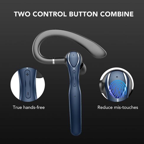 FAMOO Bluetooth Headset, Wireless Bluetooth Earpiece V5.3 with ENC Mic, 100 Hours Talktime Hands Free Single Ear Headset, Charging Case LED Display, Headphones for Truker, Business, Office in Saudi Arabia